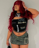 Black Printed Y2K Style Cute Tops T Shirts S-XXL