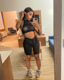 Transparent Women Two Piece Summer Short Set S-XL