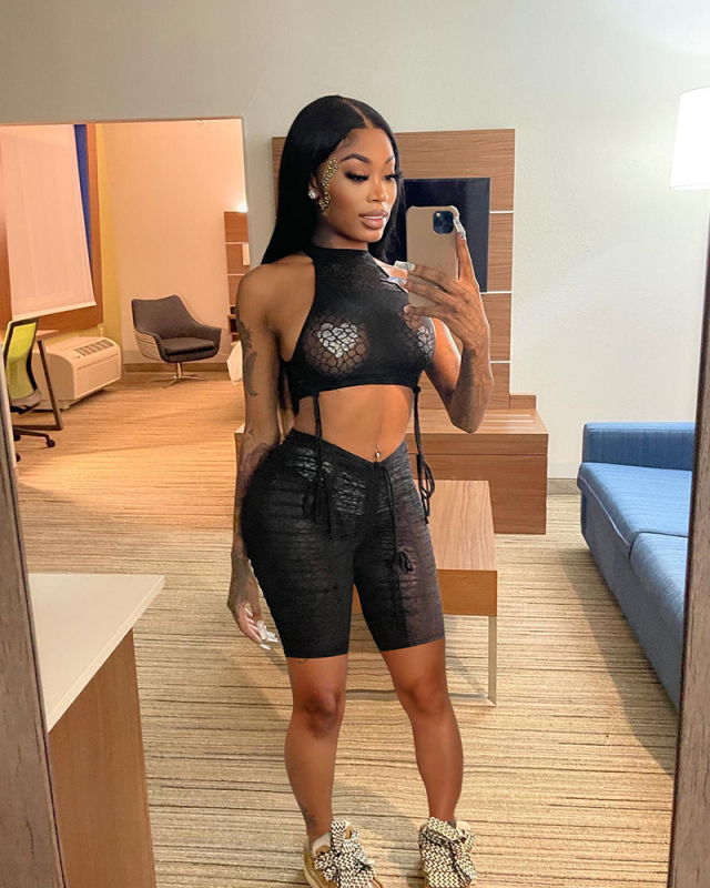 Transparent Women Two Piece Summer Short Set S-XL