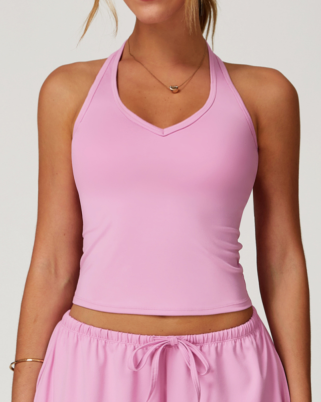 OEM New Wholesale V-neck Sports Yoga Vest S-XL