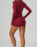 Women OEM Customize Activewear Long Sleeve Ruched Sport Top S-XL