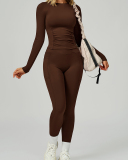 Women OEM Customize Activewear Long Sleeve Ruched Sport Top S-XL
