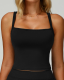 Women OEM Logo Square Neck Sports Vest S-XL