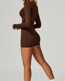 Women OEM Customize Activewear Long Sleeve Ruched Sport Top S-XL