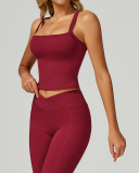 Women OEM Logo Square Neck Sports Vest S-XL
