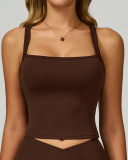 Women OEM Logo Square Neck Sports Vest S-XL