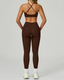 Women Fitness GYM Sports Sling Bra Running Leggings Two Piece Sets S-XL
