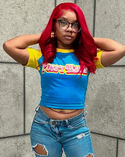 Blue Women Short T Shirt S-L