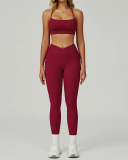 Women Fitness GYM Sports Sling Bra Running Leggings Two Piece Sets S-XL