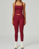 Women OEM Service Solid Color Vest Leggings Two Piece Yoga Sets S-XL