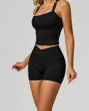 New OEM Sports Vest Running GYM Shorts Yoga Two-piece Sets S-XL