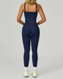 Women OEM Service Solid Color Vest Leggings Two Piece Yoga Sets S-XL