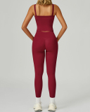 Women OEM Service Solid Color Vest Leggings Two Piece Yoga Sets S-XL