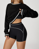 Fall Winter Women Long Sleeve Colorblock Casual Outdoor Sports Running Sweatshirt S-XL