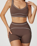Women Logo Add Colorblock Yoga Bottom Mini Tight Shorts S-XL
