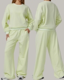 Women Winter Fall Long Sleeve Loose Colorblock Sweatshirt Sweatpants Sets Yoga Two-piece Outfits S-XL
