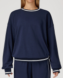 Fall Winter Women Long Sleeve Colorblock Casual Outdoor Sports Running Sweatshirt S-XL