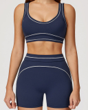 Women Logo Add Colorblock Yoga Bottom Mini Tight Shorts S-XL