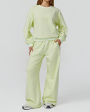 Women Winter Fall Long Sleeve Loose Colorblock Sweatshirt Sweatpants Sets Yoga Two-piece Outfits S-XL