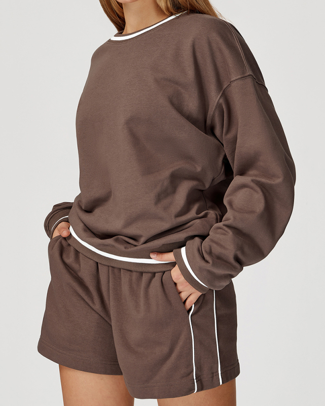 Fall Winter Women Long Sleeve Colorblock Casual Outdoor Sports Running Sweatshirt S-XL