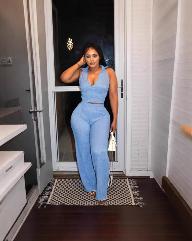 Summer Wholesale Ladies Two Piece Pant Outfits S-XXL