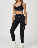 Women Contrast Color Sanded High-End U-Shaped Beautiful Back Sports Bra Running Fitness Yoga Bra S-XL