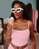 Pink Summer Wholesale Ladies Two Piece Short Set S-L