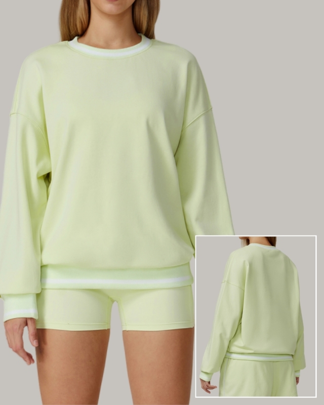 Fall Winter Women Long Sleeve Colorblock Casual Outdoor Sports Running Sweatshirt S-XL