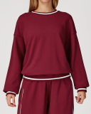 Fall Winter Women Long Sleeve Colorblock Casual Outdoor Sports Running Sweatshirt S-XL