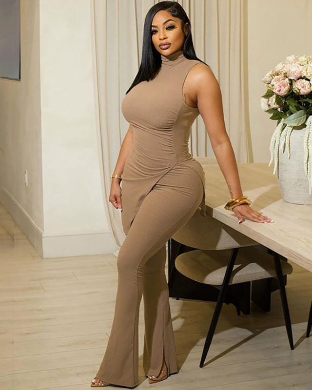 Irregular Women Slim Girl Two Piece Pant Set S-L