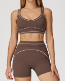 Women Logo Add Colorblock Yoga Bottom Mini Tight Shorts S-XL