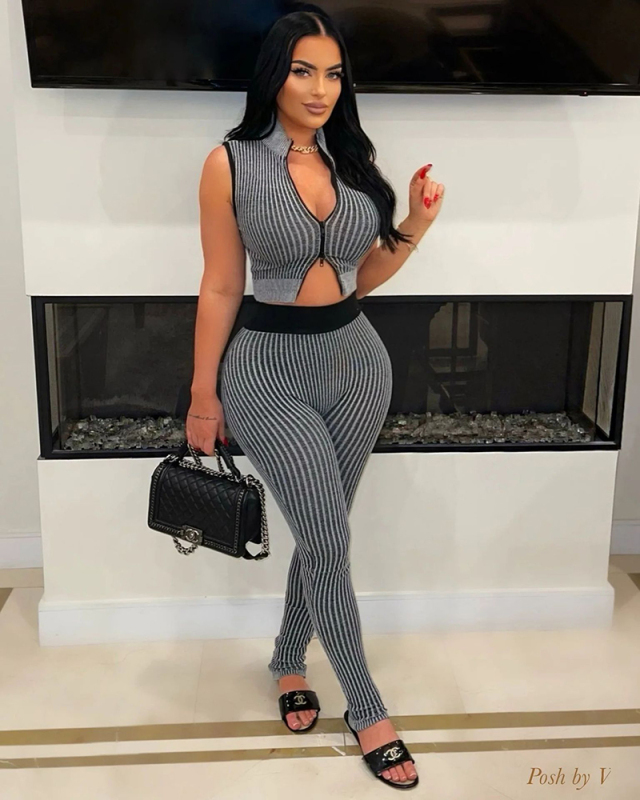 Wholesale Women Fashion Summer Two Piece Pant Set XS-XXL