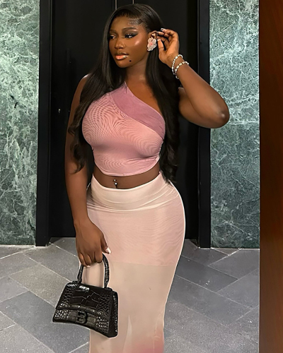 Skinny Girl Women Fashion Two Piece Skirt Set S-L