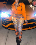 Women Zipper Long Sleeve Tops Pants Sets S-2XL