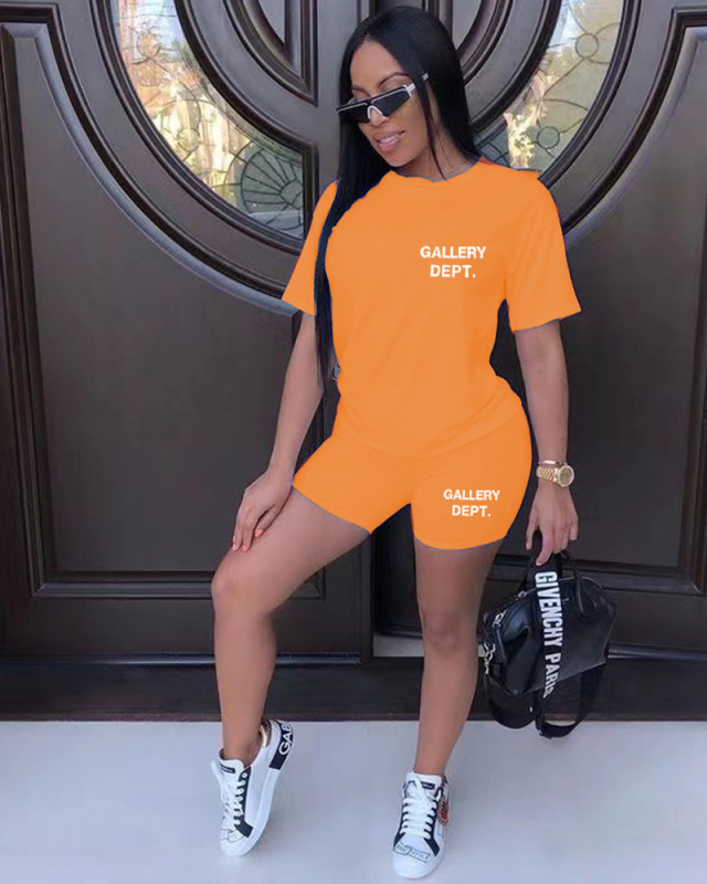 Women T-shirt Printed Shorts Two Piece Sets S-5XL