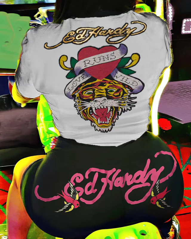 Hot Sale Women Short Sleeve Printed T-shirt Shorts Sets Black White XS-3XL