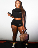 Women T-shirt Printed Shorts Two Piece Sets S-5XL