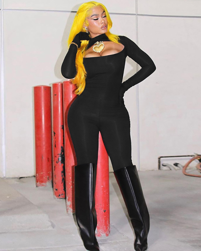 Black Women Wholesale Fashion Slimm Jumpsuit S-XL