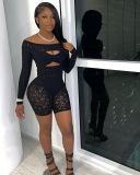 Hot Style Long Sleeve Lace Hollow Out Rompers One Size