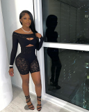Hot Style Long Sleeve Lace Hollow Out Rompers One Size
