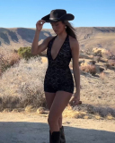 Fashion Halter Deep V Neck Lace Women Rompers Black S-L
