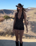 Fashion Halter Deep V Neck Lace Women Rompers Black S-L