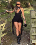 Sling Summer Sexy Women V Neck Backless Rompers S-L