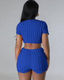 Women V Neck Fashion Short Sets Two Pieces Outfit S-XL