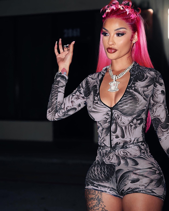 Long Sleeve Printed Women Autumn Two Piece Short Set S-L