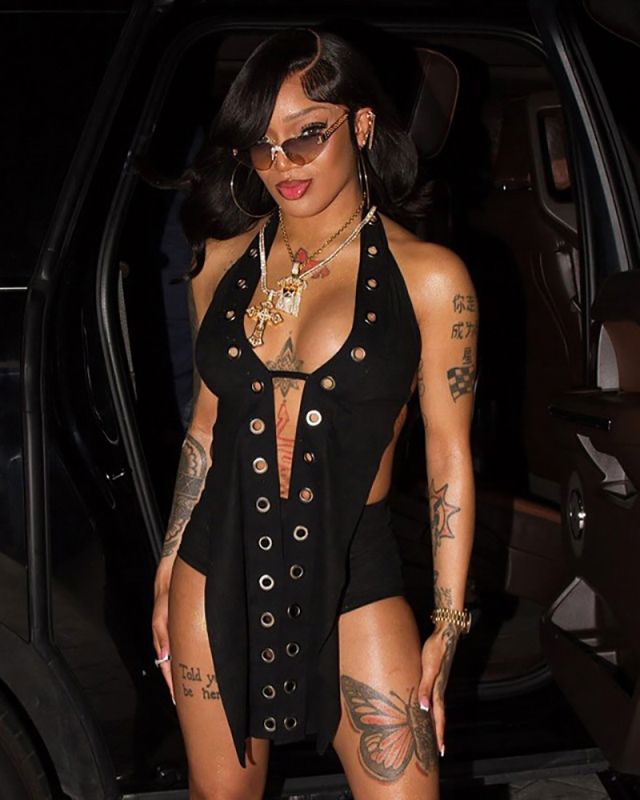 Black Open Back Irregular T Shirt S-L