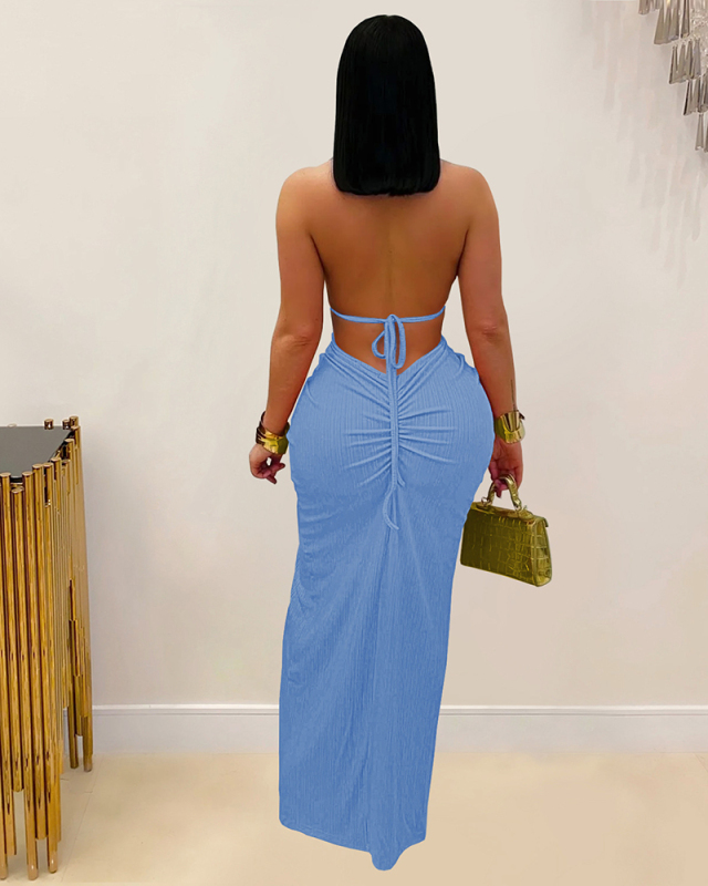 Open Back Women New Long Sexy Dress S-XXL