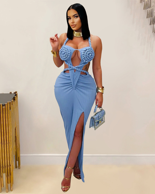 Open Back Women New Long Sexy Dress S-XXL