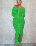 Off Shoulder Long Sleeve Autumn Dress S-XXL