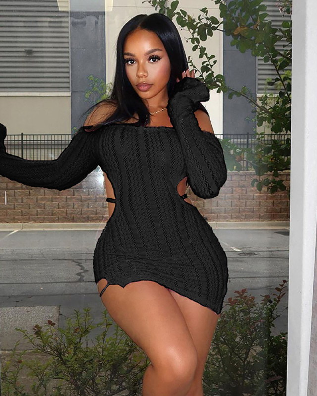 High Waist Women Open Back Short Mini Dress S-L